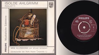 Isolde Ahlgrimm pedal harpsichord Poglietti Aria Allemagna con alcune variazioni 1960 version [upl. by Eiramik]