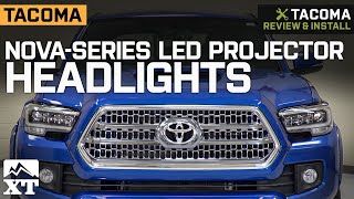 20162021 Tacoma NOVASeries LED Projector Headlights Black Housing Review amp Install [upl. by Nylhtac]