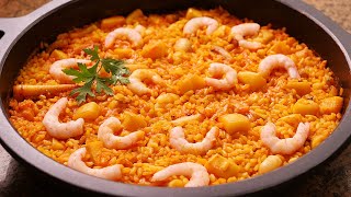 Arroz con Sepia y Gambas  Receta fácil y deliciosa [upl. by Maltz413]