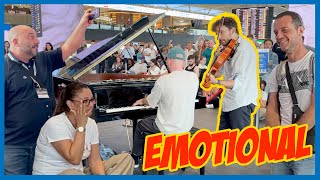 FIX YOU by Coldplay on PUBLIC PIANO and the airport gets EMOTIONAL ♥️🎻 [upl. by Nirik34]