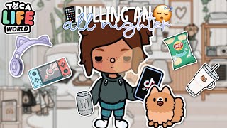 Pulling An AllNIGHTER 😴📱  with voice  Toca Boca Tiktok Roleplay [upl. by Fraze]