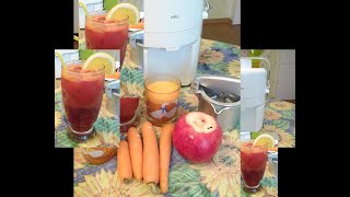 How to make pomegranatecarrot juiceWie man GranatapfelKarottenSaft macht [upl. by Catt]