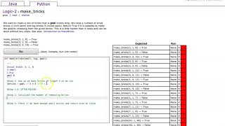 Codingbat  makebricks Python [upl. by Lettig]