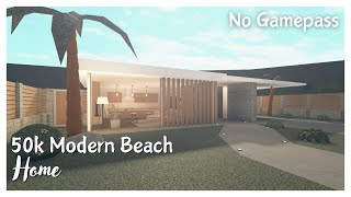 BLOXBURG 50k NO GAMEPASS Modern Beach Starter Home [upl. by Cacia462]