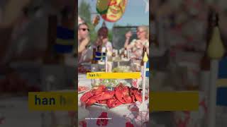 Learn a drinking song with us crayfishparty sweden shorts [upl. by Paulson902]