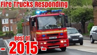 Fire engines and trucks responding  BEST OF 2015 [upl. by Asiuqram]