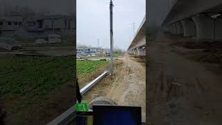 The process of erecting electric poles machine autotools automobile factory automachine [upl. by Hametaf]