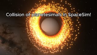 SpaceSimCollision of planetesimals1Million particles1440p30fpsLongest SpaceSim simulation [upl. by Ruthie943]