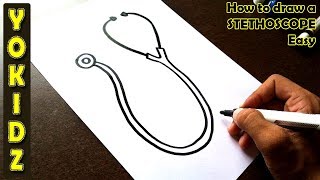 How to draw a STETHOSCOPE Easy [upl. by Aieki]