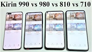 Huawei Kirin 990 vs 980 vs 810 vs 710  SoC BATTLE [upl. by Ennaeiluj]