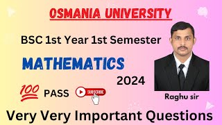 BSC 1ST SEMESTER MATHEMATICS IMPORTANT QUESTIONS [upl. by Okoyik]