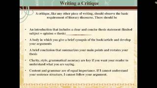 How to Write a Critique [upl. by Yhtorod]