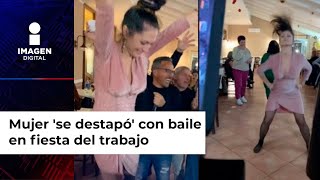 Mujer se destapó con baile en fiesta del trabajo [upl. by Conti]