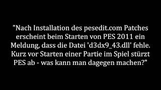 PES 2011 Problem d3dx943dll fehlt  LÖSUNG [upl. by Adora339]