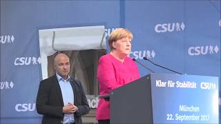 CSU Wahlkampf Endspurt mit Bundeskanzlerin Dr Angela Merkel amp Horst Seehofer 22 09 2017 Teil 2 [upl. by Ynar]