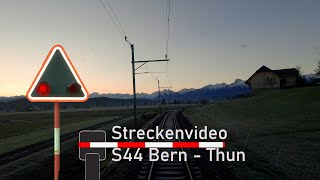 Cab ride  Führerstandsmitfahrt S44 Bern  Belp  Thun [upl. by Letnahc]