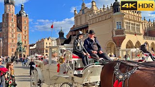 Poland  Krakow Walking Tour  Summer 2023  4K HDR 60 FPS with Drone Shots [upl. by Notelrahc]