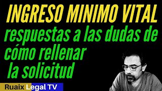 Solicitud Ingreso Mínimo Vital  Dudas del Formulario de Solicitud  Seguridad Social  FAQS [upl. by Dallman]