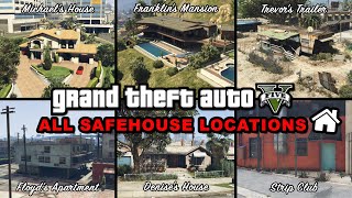 All Safehouse Locations  GTA 5 [upl. by Haldane]