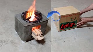 homemade wood stove  great ideas from cardboard and cement [upl. by Heyde614]