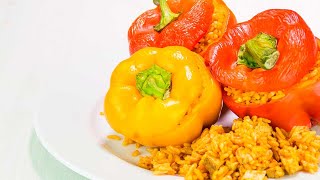 Diese Gefüllten Paprika musst du probieren 😋🧡 Vegane Gefüllte Paprika mit cremigem TofuRisotto [upl. by Lehcir]