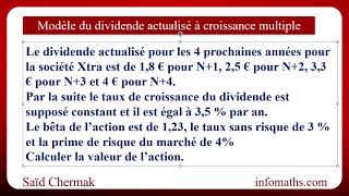 DSCG UE 2 DE FINANCE MODÈLE DU DIVIDENDE ACTUALISÉ À CROISSANCE MULTIPLE [upl. by Haelahk123]