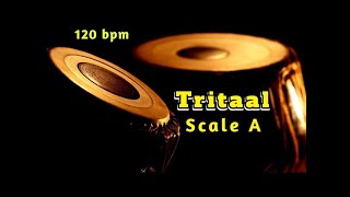 Tabla  Tritaal  120 bpm  Scale A  With Tanpura Ma Sa  HD Quality Sound  Tabla Online [upl. by Niawat]