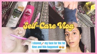 Self care vlog🎀  How to shave your face using tinkle razor🪒 [upl. by Siul61]