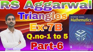 Rs Aggarwal cbse math class 10th Triangle Ex7B Qno1 to 5 [upl. by Aima]