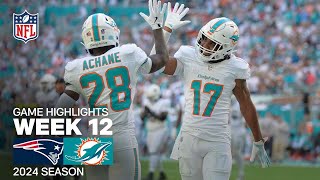 New England Patriots vs Miami Dolphins Game Highlights  NFL 2024 Season Week 12 [upl. by Yeargain]