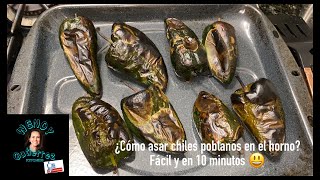 ¿Cómo asar chiles poblanos en el horno Fácil y rápido 😉 [upl. by Helsie]