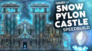 Snow Pylon Castle  Terraria 14 Speed Build [upl. by Enimrac760]