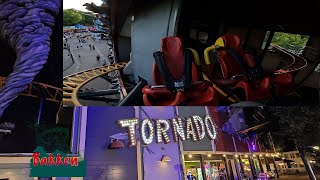 Tornado crazy spinning coaster with boost Bakken Danmark onride [upl. by Arbas]