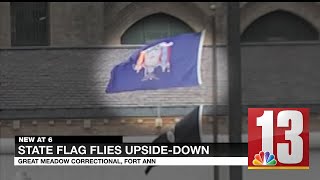 Soon to close state prison flies NY state flag upside down [upl. by Eessej552]