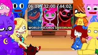 Poppy Playtime Chapter 3 React To Poppy Playtime Chapter 123 The Real World Records Speedruns [upl. by Nivad]