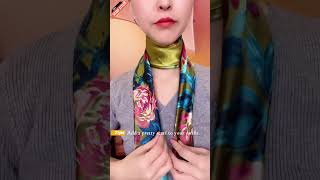 Top 3 Silk Scarf Tie Methods  Stylish Headscarf  Wear Gilrs Necktie P180224 scarftie hijab [upl. by Neesay154]