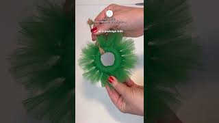 How To Make a Tulle Christmas Wreath Ornament [upl. by Obel335]