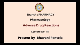 PharmacologyI  Adverse Drug Reactions  AKTU Digital Education [upl. by Lennahs34]