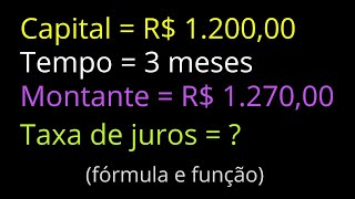 Calcular Taxa de Juros compostos  Fórmula e Função [upl. by Muhcan]