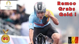 REMCO EVENEPOEL GOLD  Mens Cycling Time Trial  Paris 2024 Olympics  Paris2024 [upl. by Launcelot122]