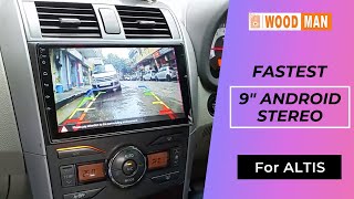 Woodman Xtreme Fastest Android Stereo for Altis  Toyota Altis Android Car Stereo  OctaCore  DSP [upl. by Aleekahs351]