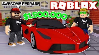 MY BRAND NEW 1500000 FERRARI LAFERRARI in ROBLOX VEHICLE SIMULATOR  DRAG RACES  CAR STUNTS [upl. by Rustin]