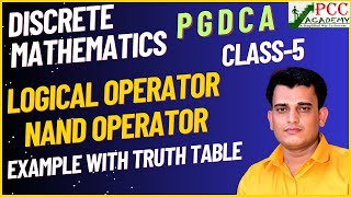 Class5  NAND Operation In Propositional Logic In Discrete Mathematics In HINDI  PGDCA [upl. by Benito]