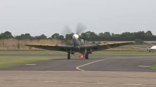 2023 Duxford Battle of Britain Airshow Spitfire on runway after display [upl. by Glass369]