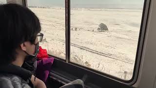 Amtrak California Zephyr Scenic View from Denver Union Station Late April Winter Wonderland [upl. by Milan916]