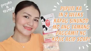 PUTI IN 2 WEEKS TAMANG PAGGAMIT NG KOJIC ACID SOAP AT MGA DAPAT IWASAN PARA MABILIS KANG PUMUTI [upl. by Elbertina]