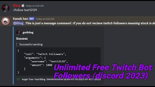 Unlimited Free Twitch Bot Followers discord 2023 [upl. by Latreese]