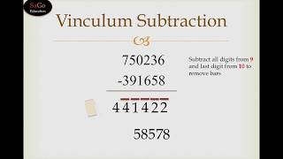 Vedic Maths Subtraction Trick by Vinculum Method  Vedic Maths Teacher Training Free Course Tutorial [upl. by Bryner]