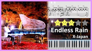 Endless Rain  X Japan │ Piano Tutorial ⭐⭐⭐☆☆ [upl. by Demetri]