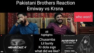 Emiway Vs Krsna all highlights  Pakistani Brothers Reaction from Chusamba to Machayenge 4 [upl. by Merissa]